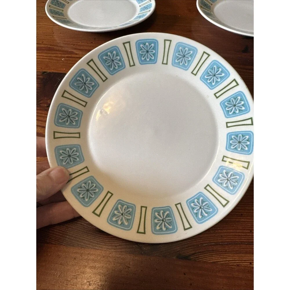 3 Vintage MCM Style House Finlandia Ironstone Nordic Bread /Dessert Plates 7.5”